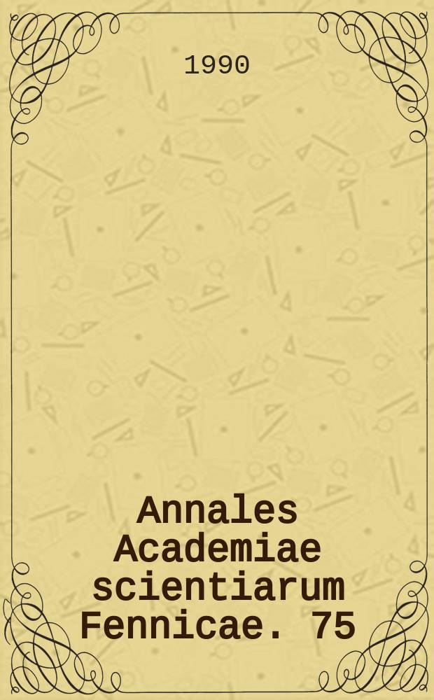 Annales Academiae scientiarum Fennicae. 75 : Residual multiplicities and residual intersections