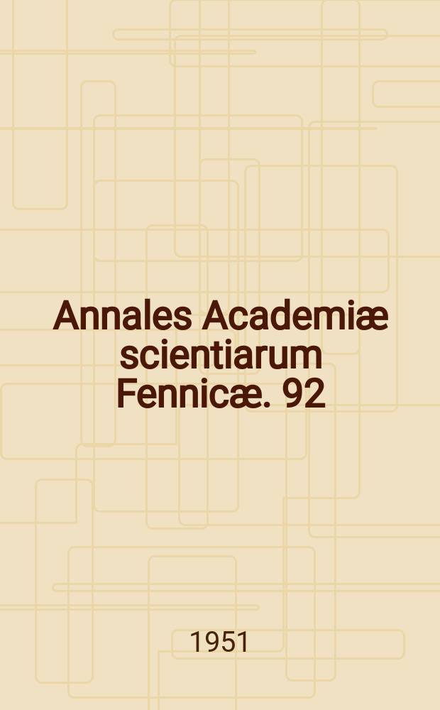 Annales Academiæ scientiarum Fennicæ. 92 : Beiträge zur Theorie der analytischen und harmonischen Funktionen mit endlichem Dirichletintegral