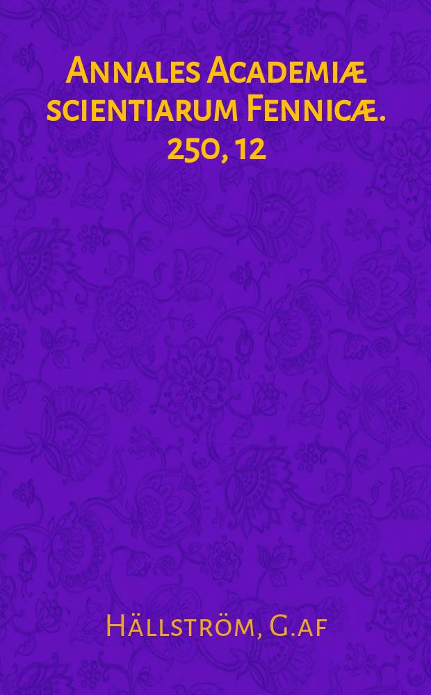 Annales Academi&aelig; scientiarum Fennic&aelig;. 250, 12 : &Uuml;bertragung eines Satzkomplexes von Weierstrass und Dinghas auf beliebige Randmengen der Kapazit&auml;t Null