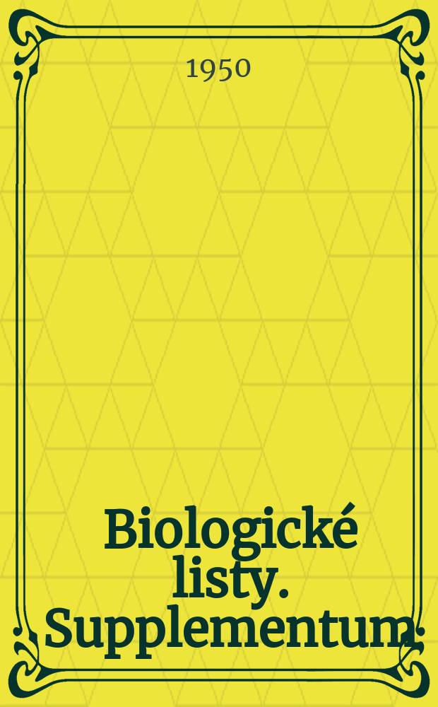 Biologické listy. Supplementum
