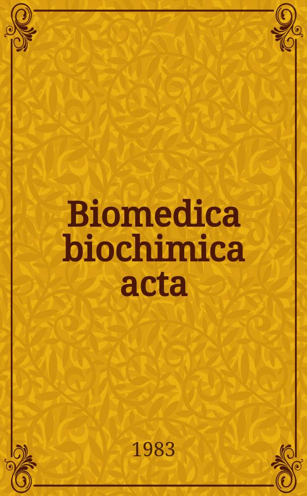 Biomedica biochimica acta : Found. as "Acta biologica et medica germanica" Found. on behalf of the Presidium of the Acad. of sciences of the GDR. Vol.42, №11/12 : Xth International symposium on structure and function of erythroid cells