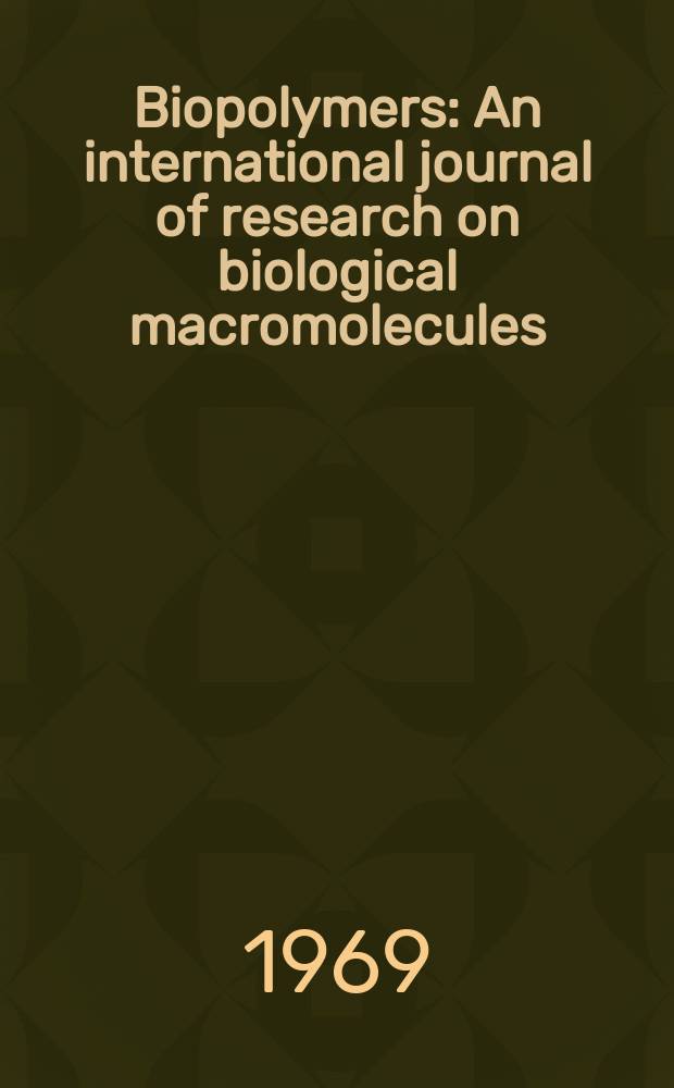 Biopolymers : An international journal of research on biological macromolecules