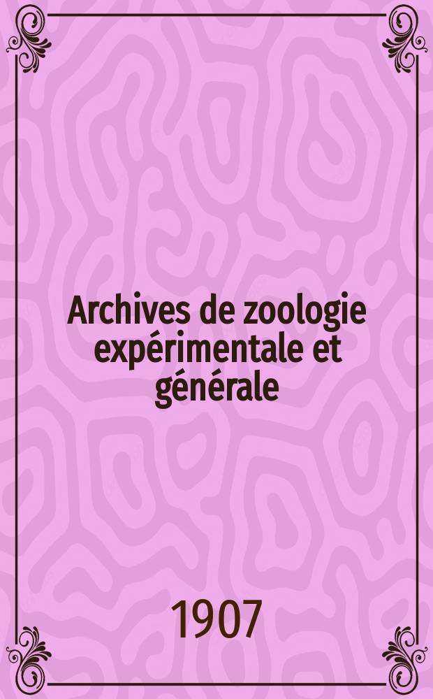 Archives de zoologie exp&eacute;rimentale et g&eacute;n&eacute;rale : Histoire naturelle, morphologie, histologie &eacute;volution des animaux. S&eacute;r. 4 T.6 №9 : Aranear, Chernetes et Opiliones