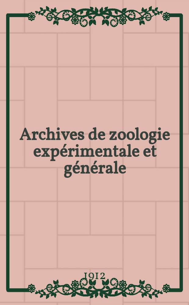 Archives de zoologie exp&eacute;rimentale et g&eacute;n&eacute;rale : Histoire naturelle, morphologie, histologie &eacute;volution des animaux. S&eacute;r. 5 T.10 №2 : &Eacute;tudes sur les Araign&eacute;es cavernicoles
