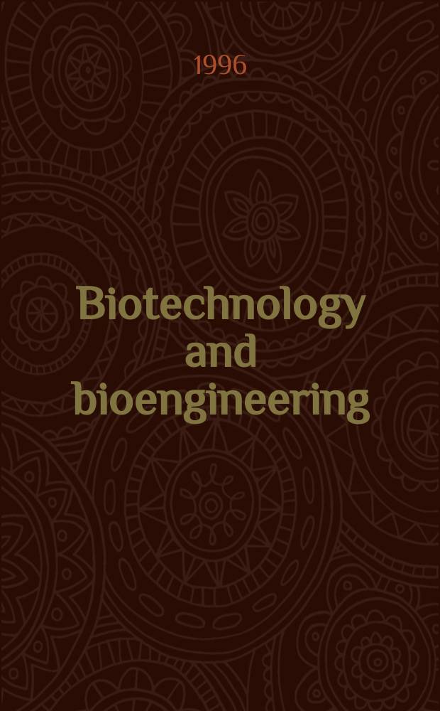 Biotechnology and bioengineering : Formerly Journal of biochemical and microbiological technology and engineering. Vol.50, №4 : Tissue engineering, bioartificial organs, and cell therapies