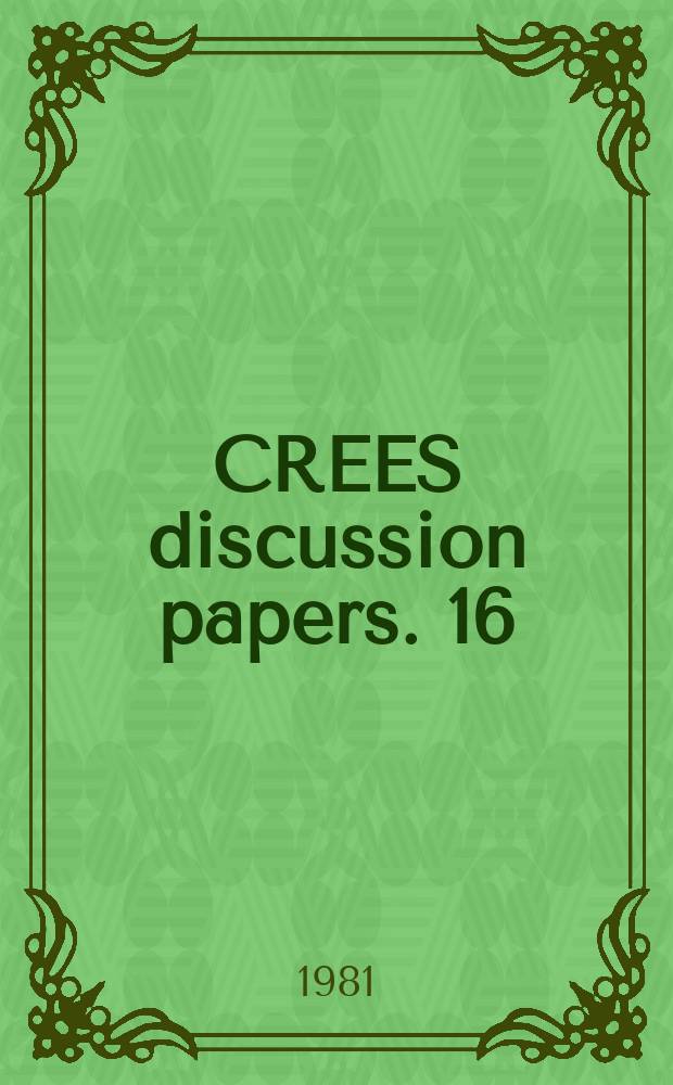 CREES discussion papers. 16 : Soviet drilling technology