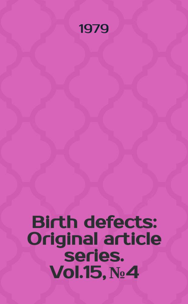 Birth defects : Original article series. Vol.15, №4 : Continuous transcutaneous blood gas monitoring