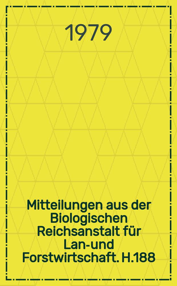 Mitteilungen aus der Biologischen Reichsanstalt für Land- und Forstwirtschaft. H.188 : Russische Namen