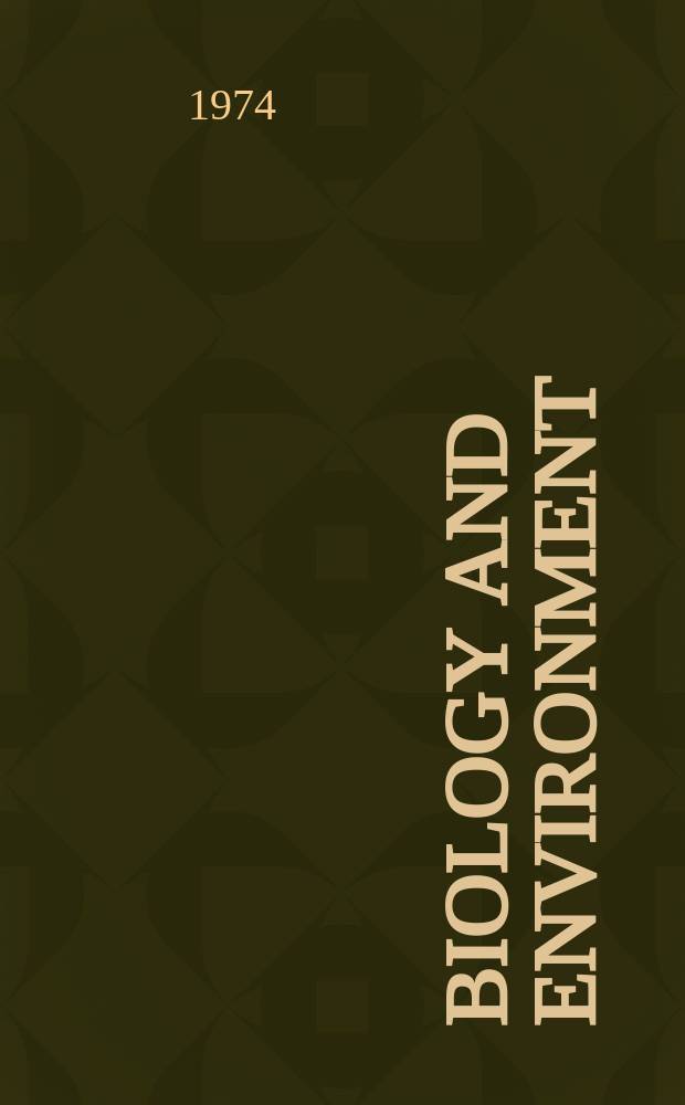 Biology and environment : Proc. of the Roy. Ir. acad. Vol.74, №14 : A novel N→S oxygen migration in 2, 1,3- benzoxa diazole ...