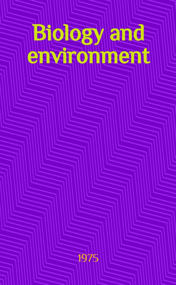 Biology and environment : Proc. of the Roy. Ir. acad. Vol.75, №16 : Upper Devonian-Lower Carboniferous ...