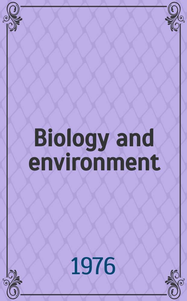 Biology and environment : Proc. of the Roy. Ir. acad. Vol.76, №9 : Anticancer agents