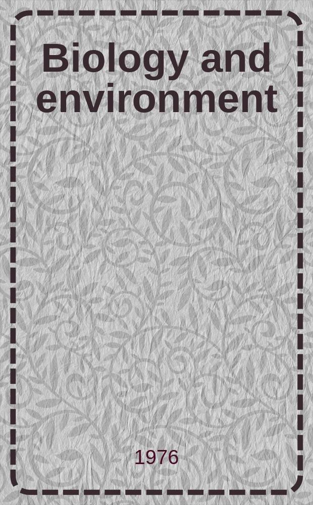 Biology and environment : Proc. of the Roy. Ir. acad. Vol.76, №24 : First records of Trocheta subviridis Dutrochet ...