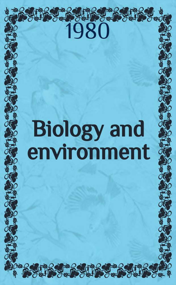Biology and environment : Proc. of the Roy. Ir. acad. Vol.80, №6 : The epifauna of the fronds of ...