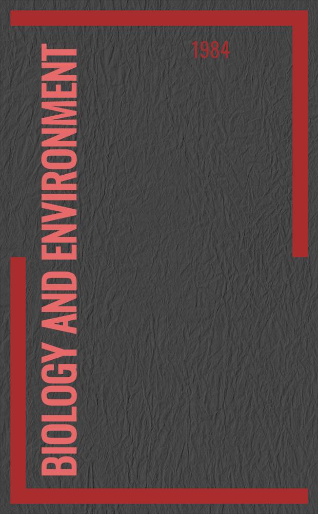 Biology and environment : Proc. of the Roy. Ir. acad. Vol.84, №9 : A summer survey of the littoral ...