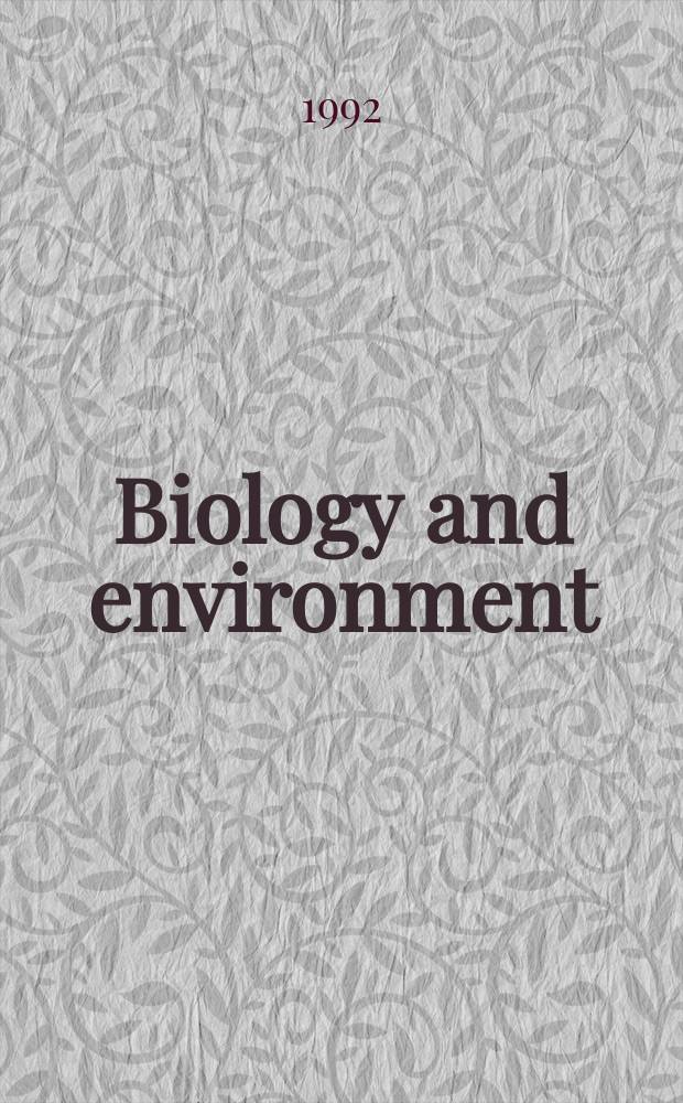 Biology and environment : Proc. of the Roy. Ir. acad. Vol.92, №1 : The distribution, character ...