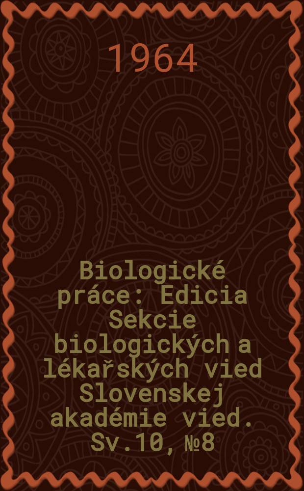 Biologické práce : Edicia Sekcie biologických a lékařských vied Slovenskej akadémie vied. Sv.10, №8 : Charakteristika podpníkov starých marhúľ. Metodické zásady určovania sliviek