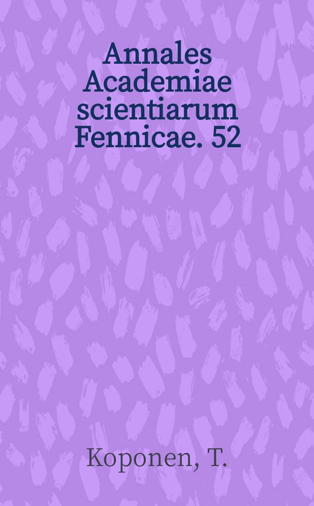 Annales Academiae scientiarum Fennicae. 52 : On a case of spring migration in the Norwegian lemming