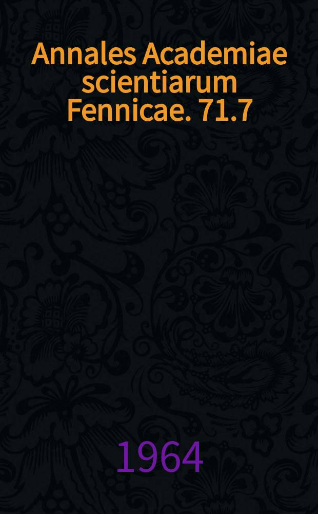 Annales Academiae scientiarum Fennicae. 71.7 : Hibernation and parasitism: recent developments and some theoretical consideration