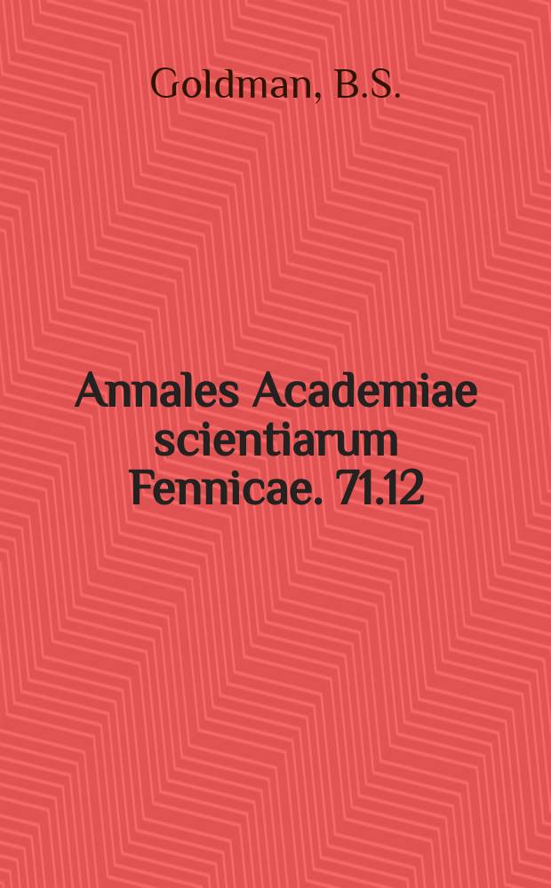 Annales Academiae scientiarum Fennicae. 71.12 : The transfer of increased tolerance to low body temperatures by the heterologous transplantation of brown fat and the infusion of plasma from hibernating groundhogs