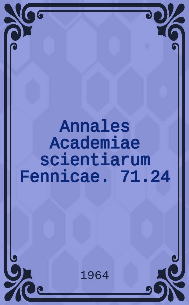 Annales Academiae scientiarum Fennicae. 71.24 : Experimental hypothermia and brown adipose tissue in the rat