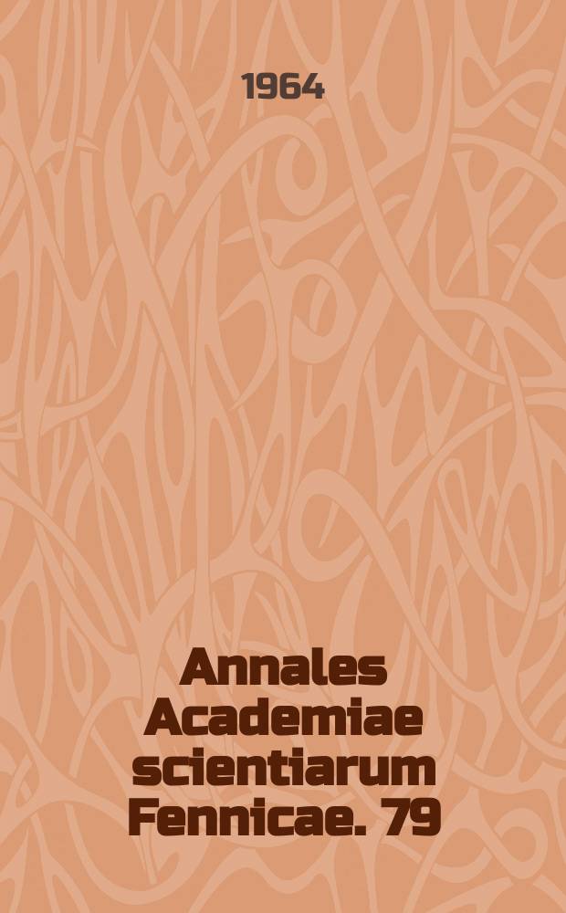 Annales Academiae scientiarum Fennicae. 79 : An apparatus for recording general activity of hedgehogs