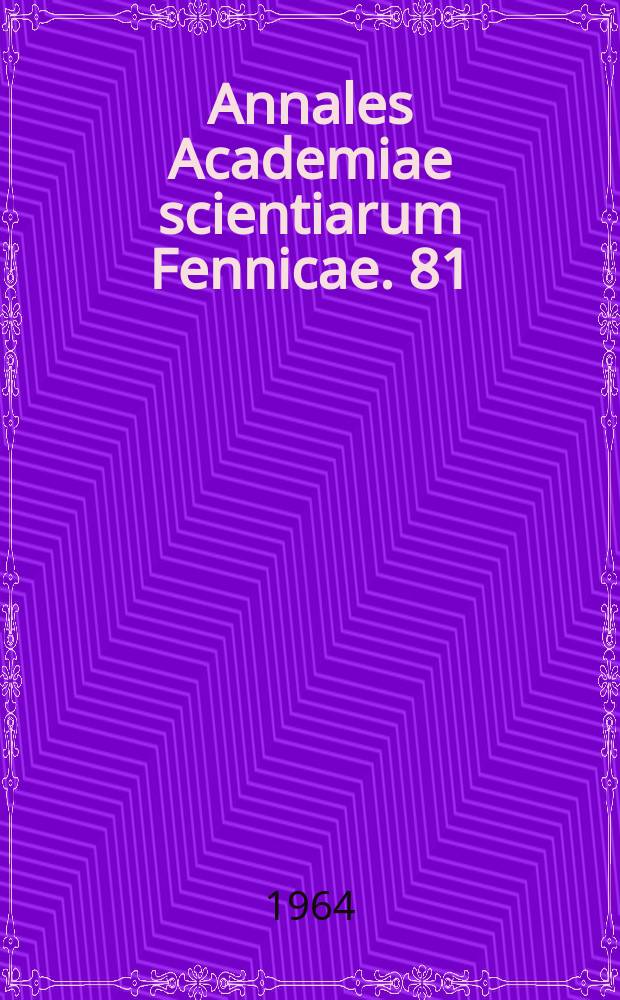 Annales Academiae scientiarum Fennicae. 81 : An approach to numerical description of microbial populations