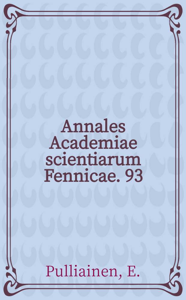 Annales Academiae scientiarum Fennicae. 93 : Studies on the weight, food and feeding behaviour of the partridge (perdix perdix L.) in Finland