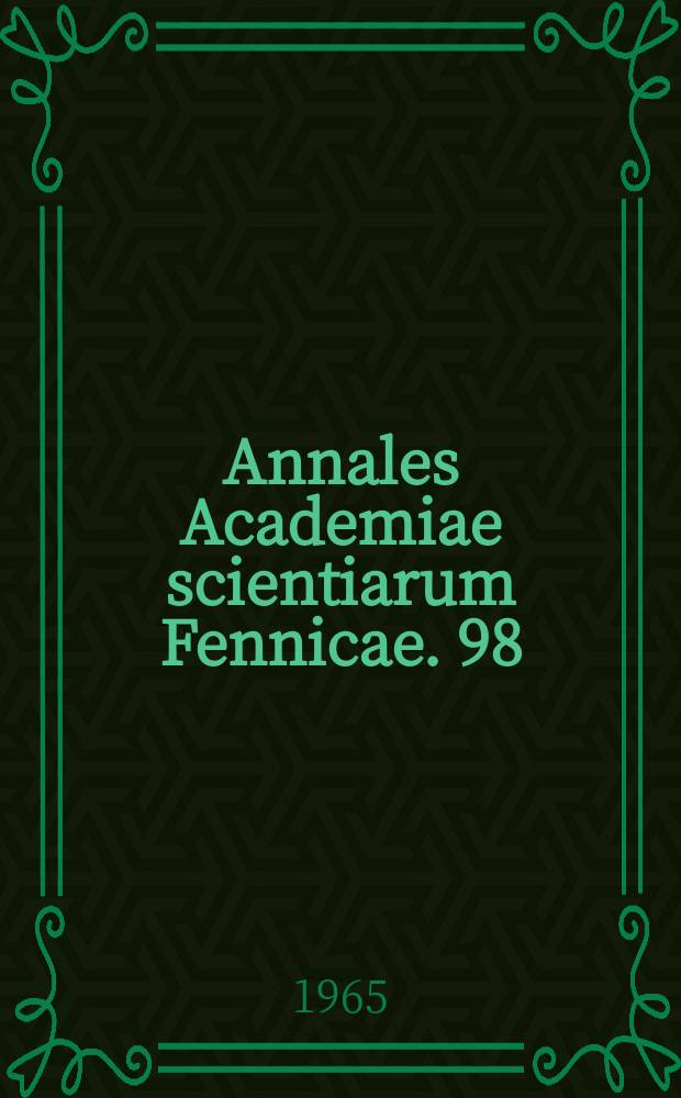 Annales Academiae scientiarum Fennicae. 98 : Transferrin polymorphism in Finnish Ayrshire cattle