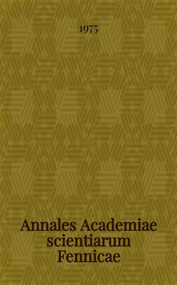 Annales Academiae scientiarum Fennicae : Über die infraspezifische chemische Variation bei Chrysanthemun vulgare