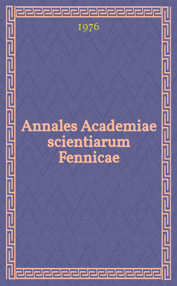 Annales Academiae scientiarum Fennicae : Migration, extinction and alary morphism ...