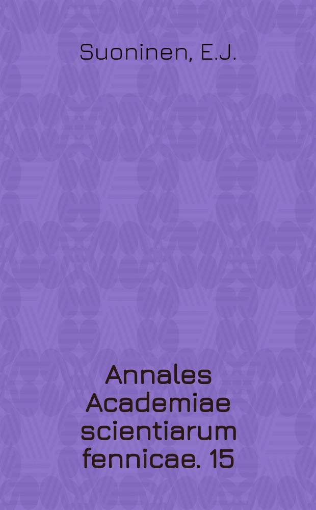 Annales Academiae scientiarum fennicae. 15 : Influence of indirect excitation upon the intensity of a fluorescent X-ray line in two particular cases