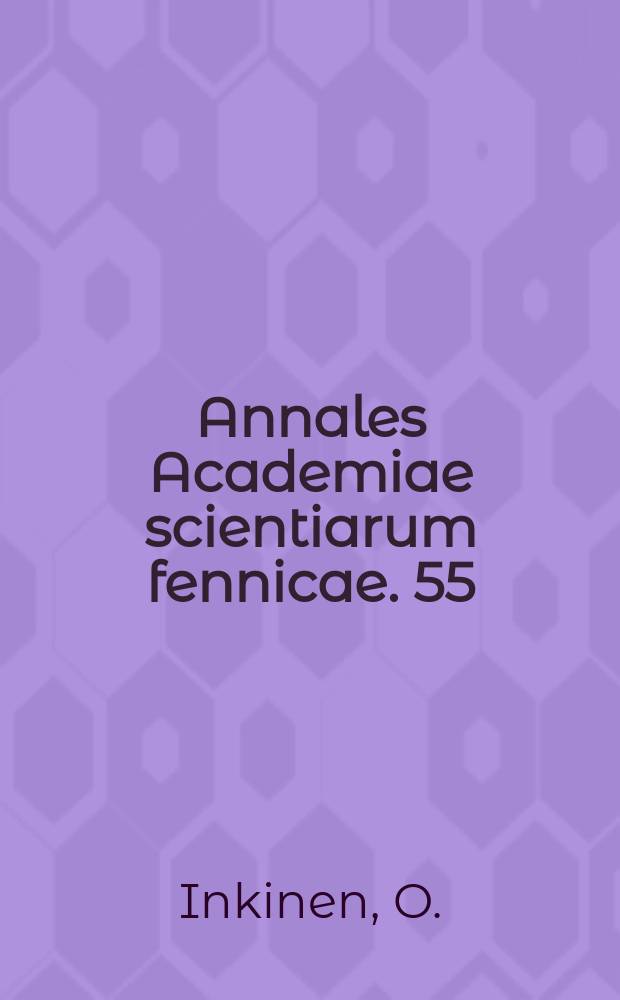 Annales Academiae scientiarum fennicae. 55 : Die experimentellen Strukturamplituden des trigonalen Natriumnitrats und die Atomformamplituden seiner Natriumionen