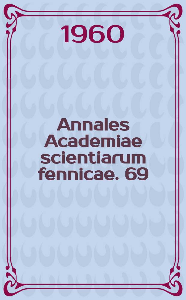 Annales Academiae scientiarum fennicae. 69 : Tracer dyes as a means of studying turbulent diffusion in the sea