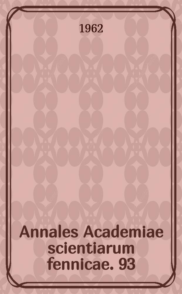 Annales Academiae scientiarum fennicae. 93 : Non-approximate analysis of experimental structure amplitudes