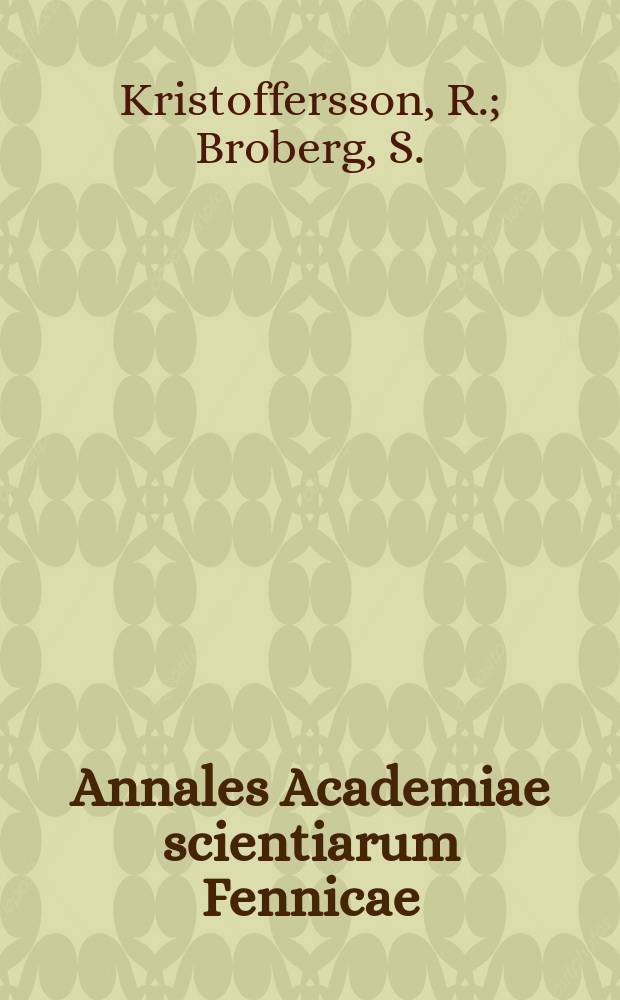 Annales Academiae scientiarum Fennicae : The distribution of free amino acids in the brain tissue of non-hibernating and hibernating hedgehogs (Erinaceus europaeus L.)