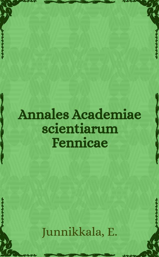 Annales Academiae scientiarum Fennicae : Effect of a semi-synthetic diet on the level of the main nitrogenous compounds in the hemolymph of larvae of Pieris brassicae L.