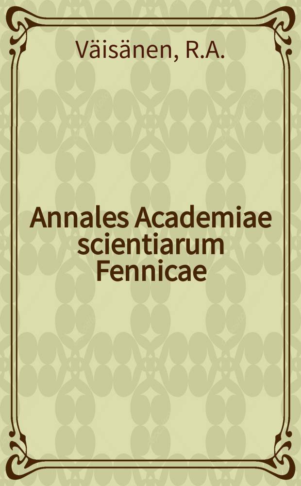 Annales Academiae scientiarum Fennicae : Evolution of the ringed plover (Charadrius hiaticula L.) during the last hundred years in Europe