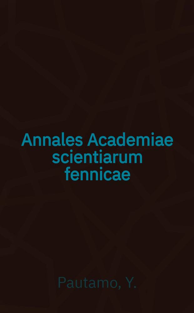 Annales Academiae scientiarum fennicae : On the temperature variation of volume and compressibility of solids