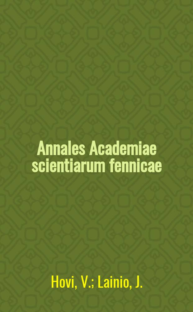 Annales Academiae scientiarum fennicae : X-ray investigation of the modifications II and III of NH₄I