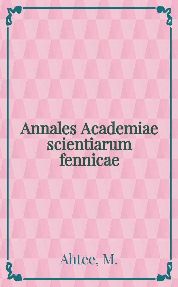 Annales Academiae scientiarum fennicae : Studies on CsBr-CsI solid solutions
