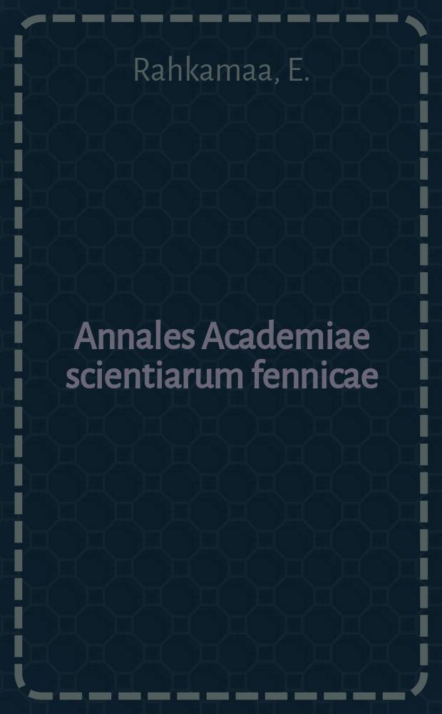 Annales Academiae scientiarum fennicae : Analysis of the 100 MHz PMR spectrum of pyrrole