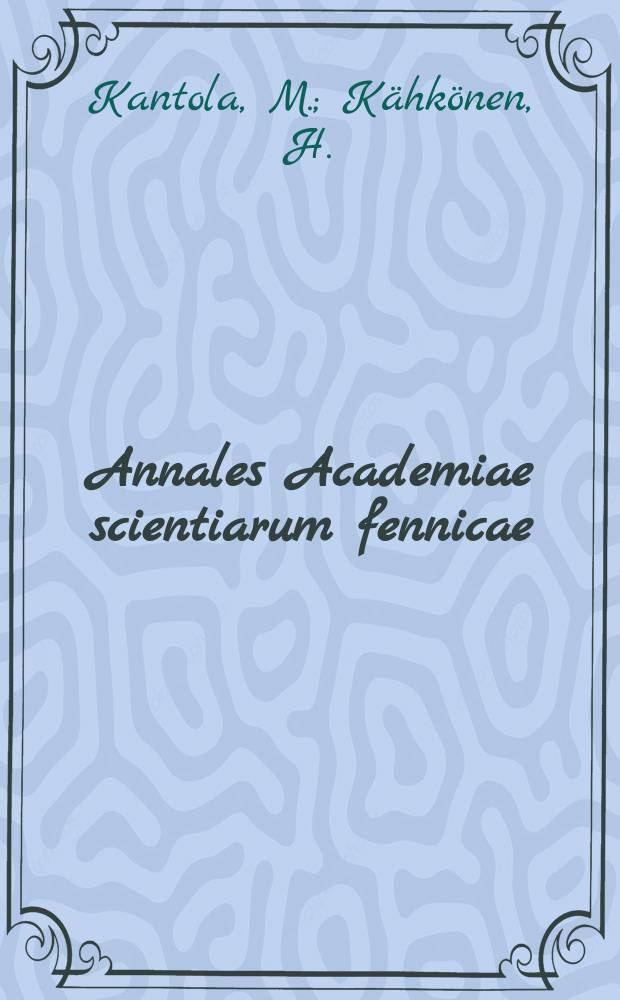 Annales Academiae scientiarum fennicae : Small-angle X-ray investigation of the pre-precipitation in an aluminium-silver alloy