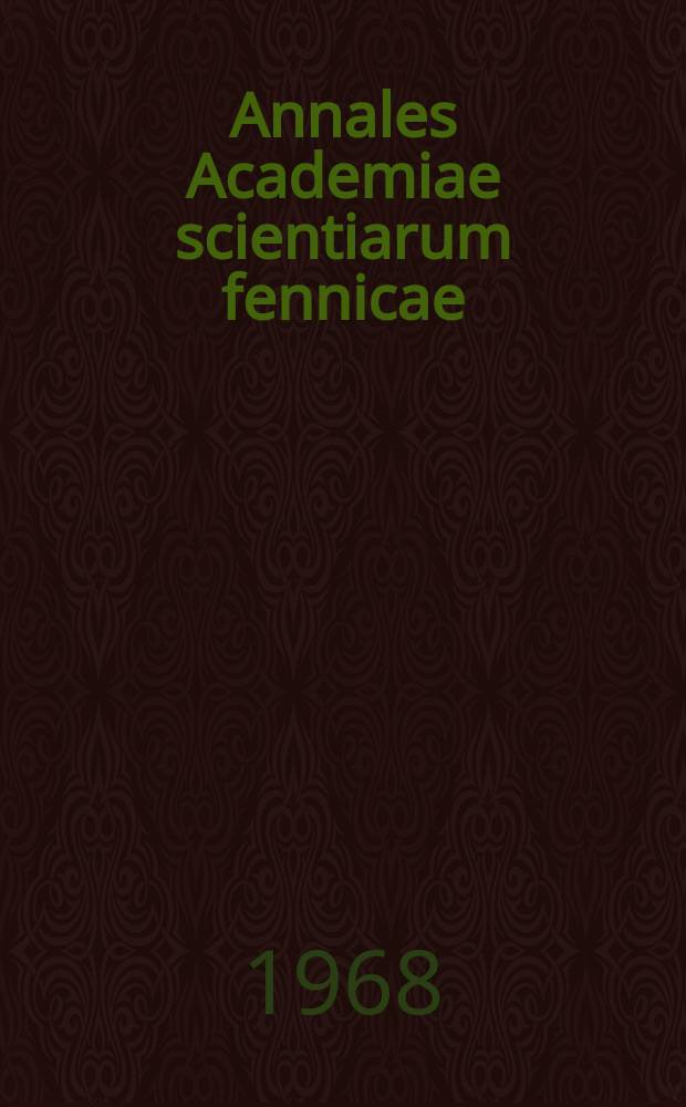 Annales Academiae scientiarum fennicae : Absolute X-ray structure factors and motion parameters of sodium chloride measured at 300, 80 and 4⁰K by the powder method