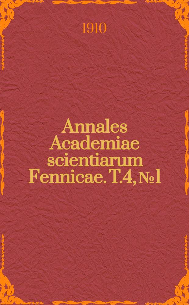 Annales Academiae scientiarum Fennicae. T.4, №1 : Der französische Einfluss auf die deutsche Sprache im dreizehnten Jahrhundert