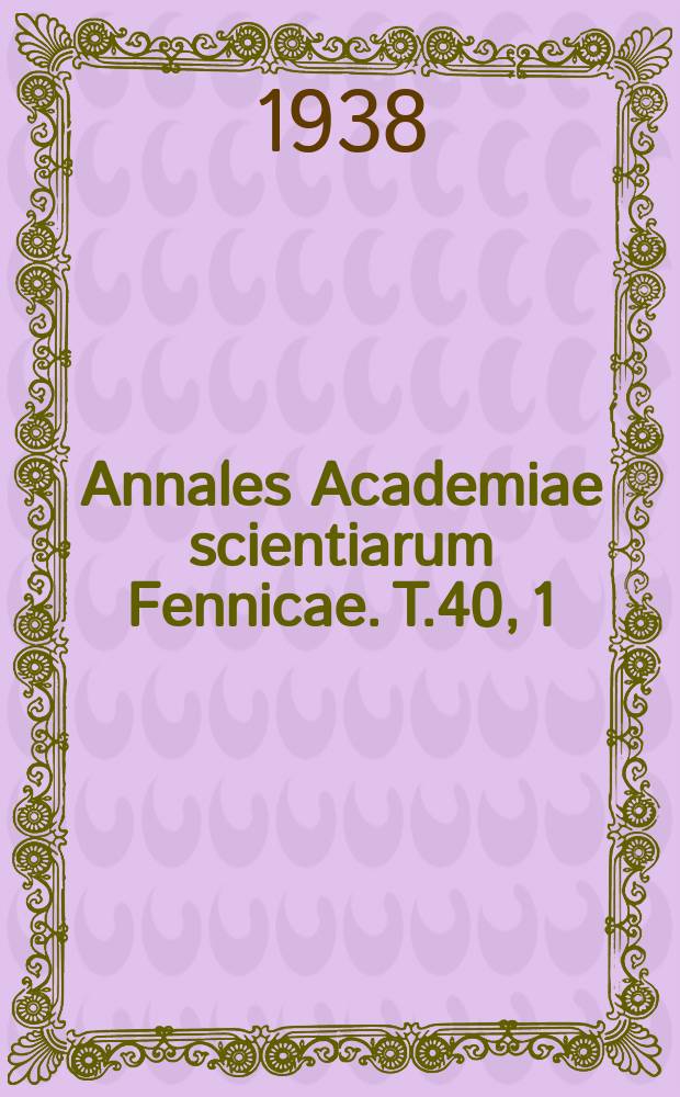 Annales Academiae scientiarum Fennicae. T.40, 1 : De saint Bon, evêque de Clermont