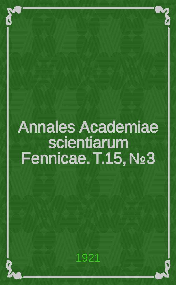Annales Academiae scientiarum Fennicae. T.15, №3 : Beiträge zur Metrik des Buches Jesaja