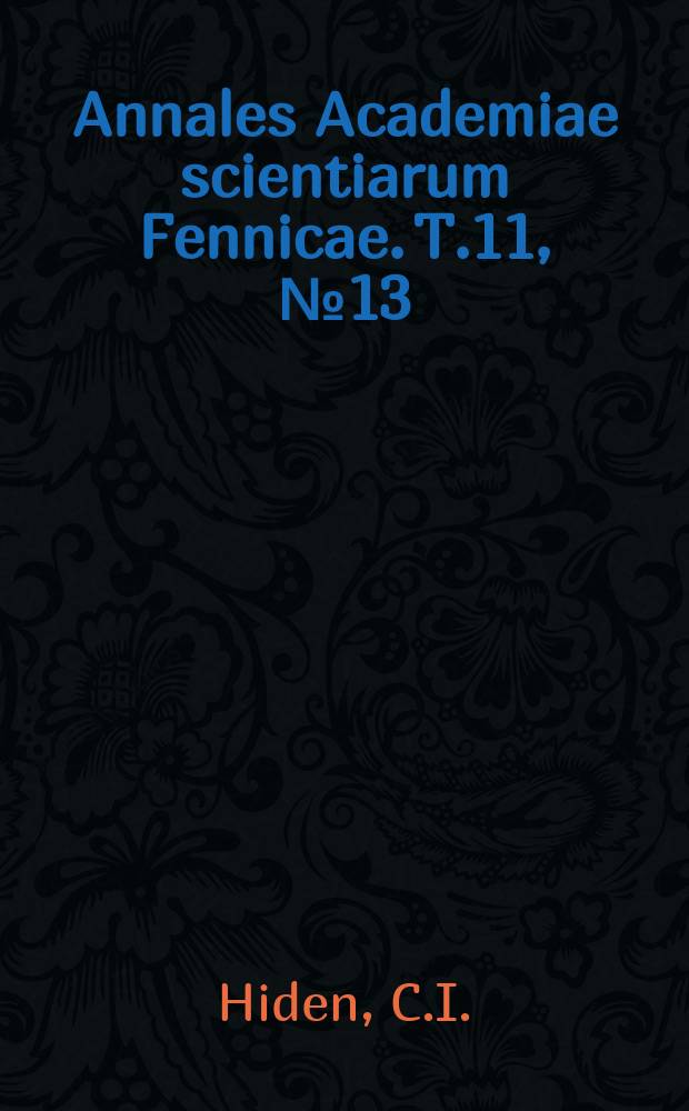 Annales Academiae scientiarum Fennicae. T.11, №13 : De genetivo Lucretiano
