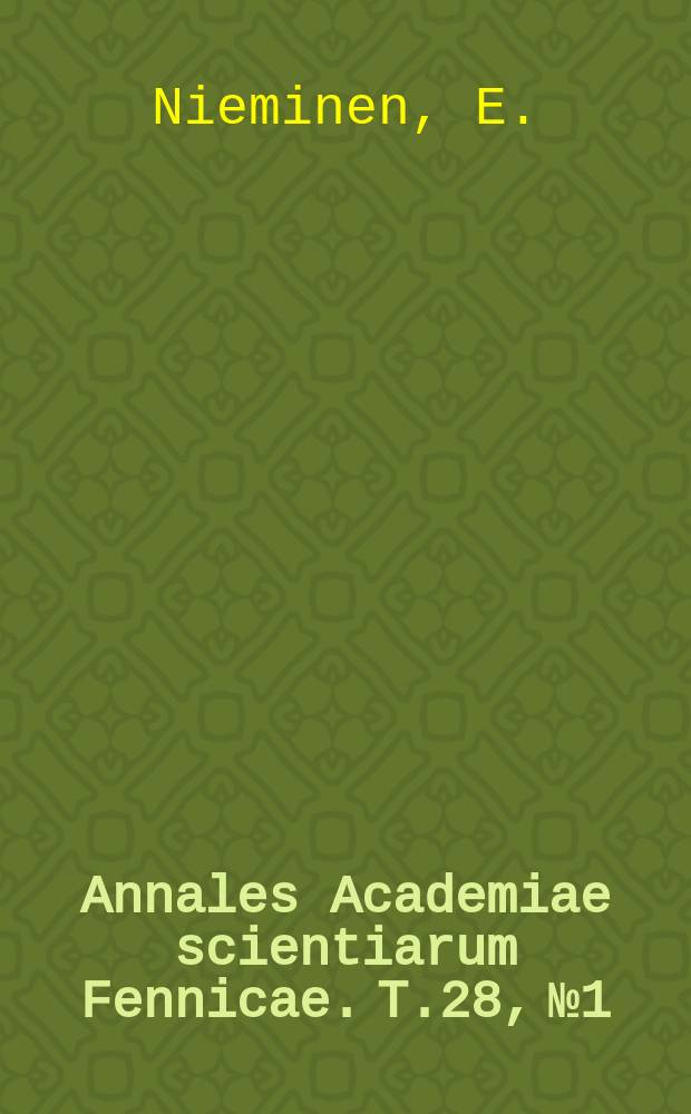 Annales Academiae scientiarum Fennicae. T.28, №1 : Zur altpolnischen Lautgeschichte