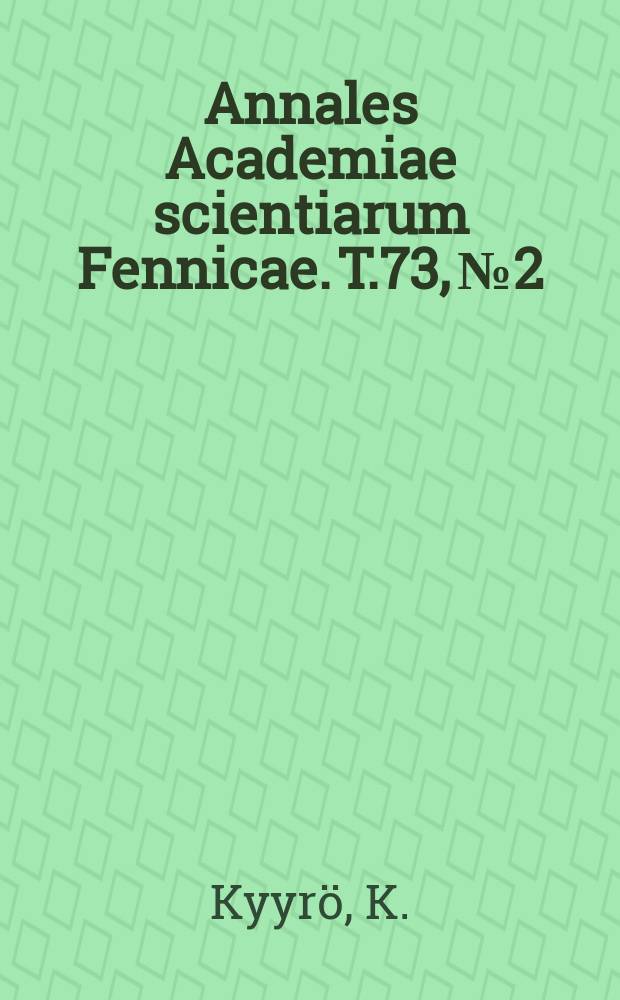 Annales Academiae scientiarum Fennicae. T.73, №2 : Fenelons Ästhetik und Kritik