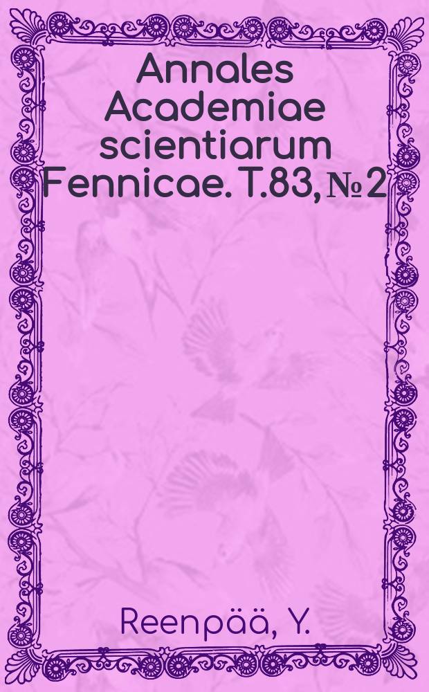 Annales Academiae scientiarum Fennicae. T.83, №2 : Über den Kantischen Grundsatz der Kausalitat